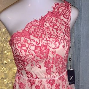 Adrianna Papell One Shoulder Lace Party Dress